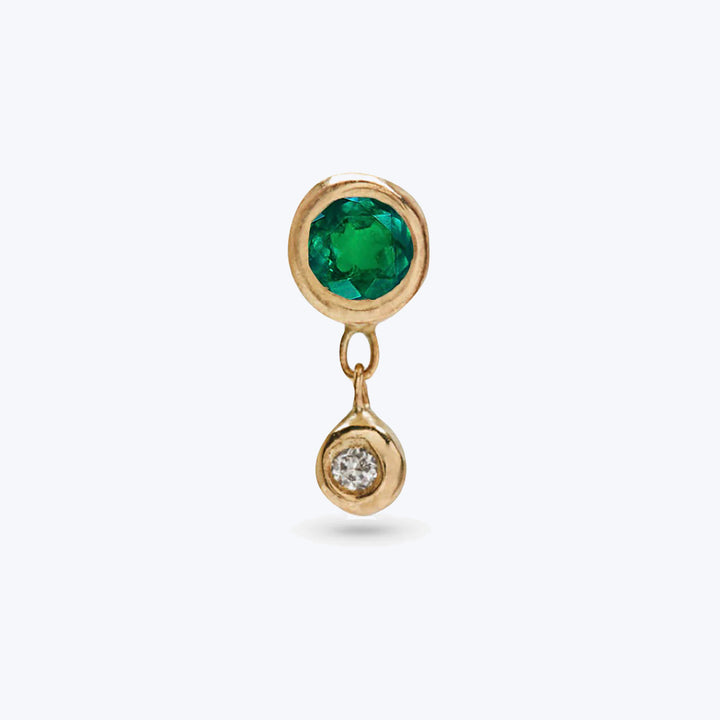 Bezel Stud with Emerald Default Title