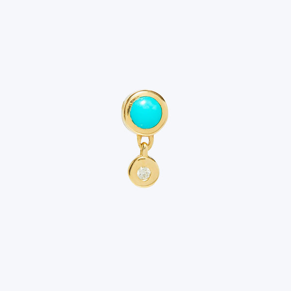 Tiny Bezel Stud with Turquoise Default Title