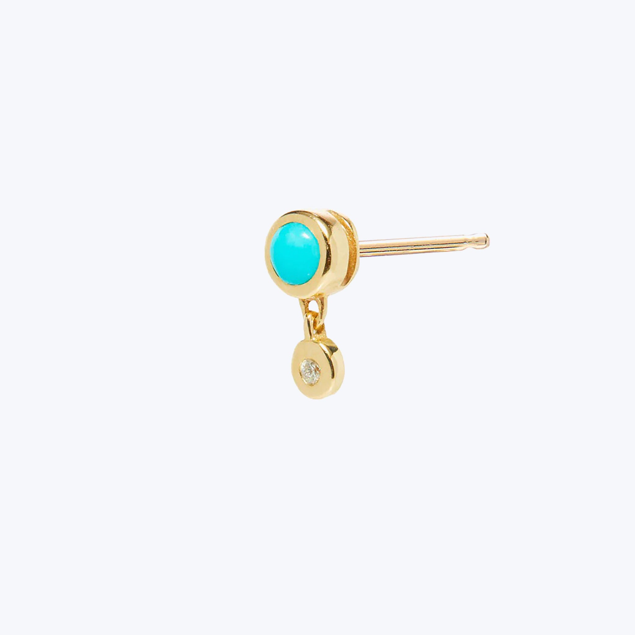 Tiny Bezel Stud with Turquoise Default Title