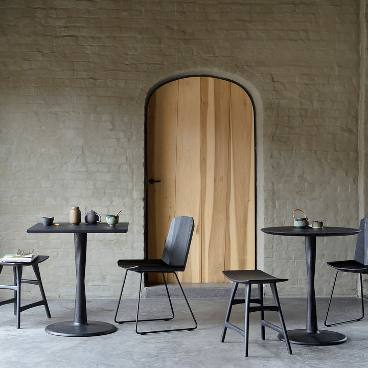 Oak Torsion Square Dining Table Black