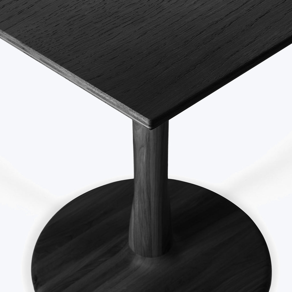 Oak Torsion Square Dining Table Black