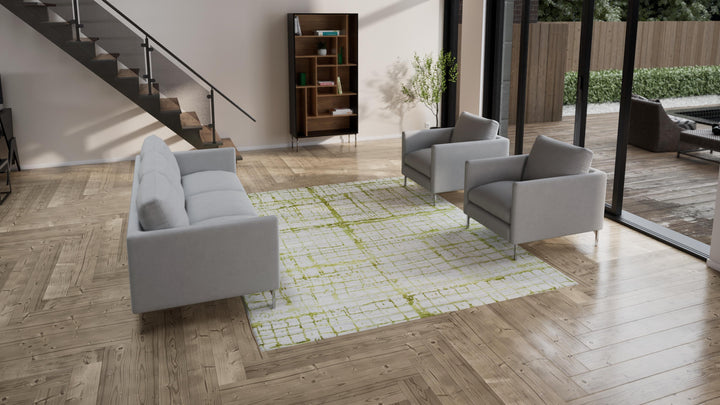 Green Modern Wool Blend Rug - 8'1" x 10'1"