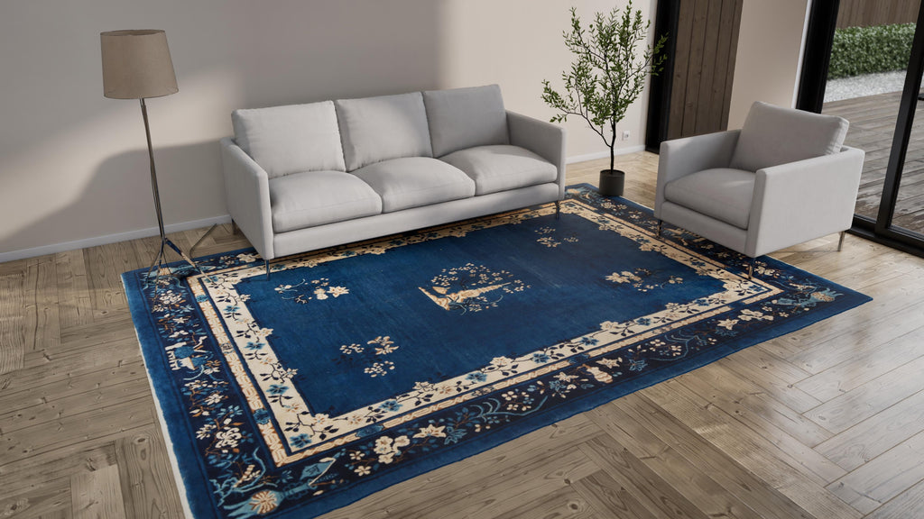 Blue Traditional Wool Rug - 8'3" x 11'11"