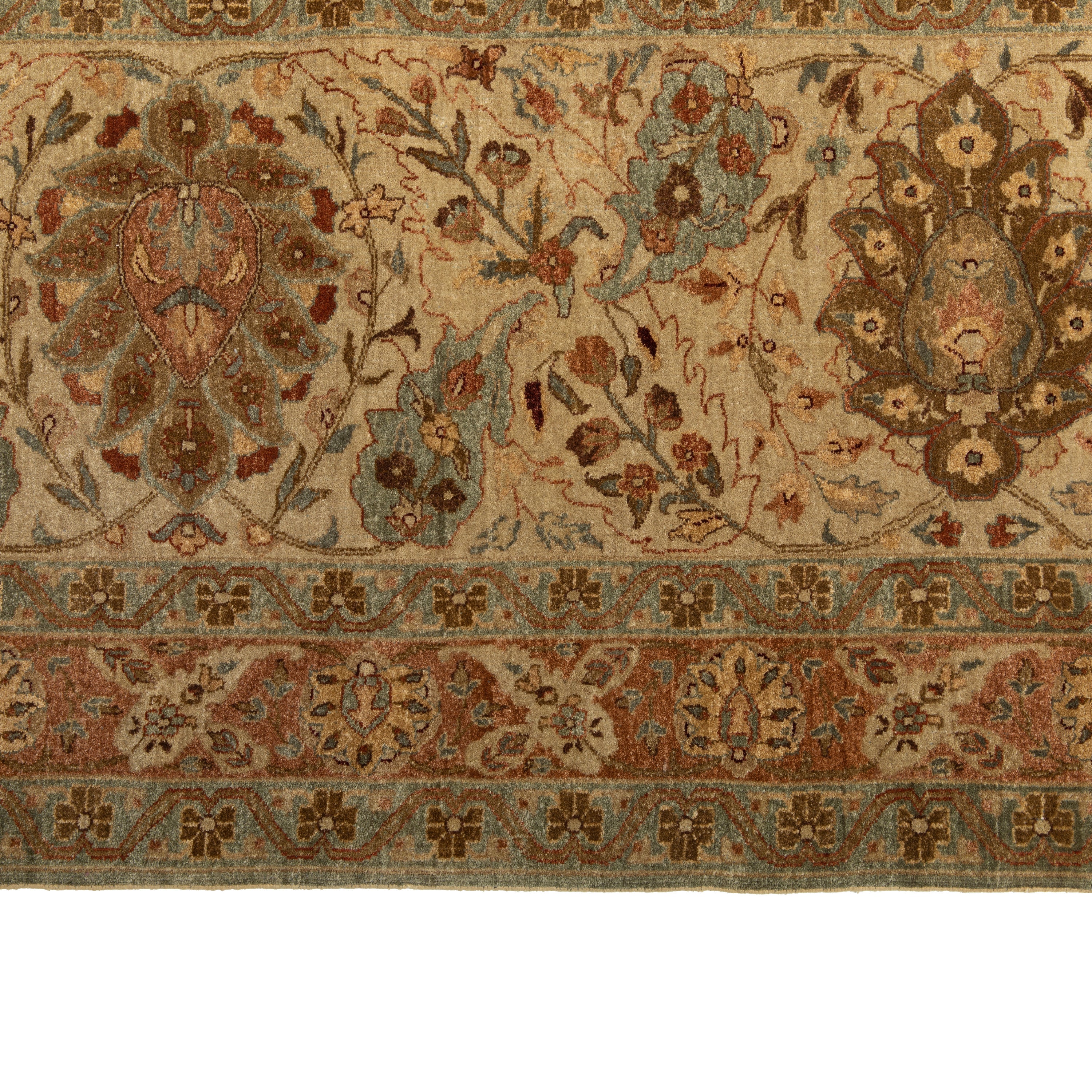 Brown Traditional Wool Rug - 14'7" x 21'10"