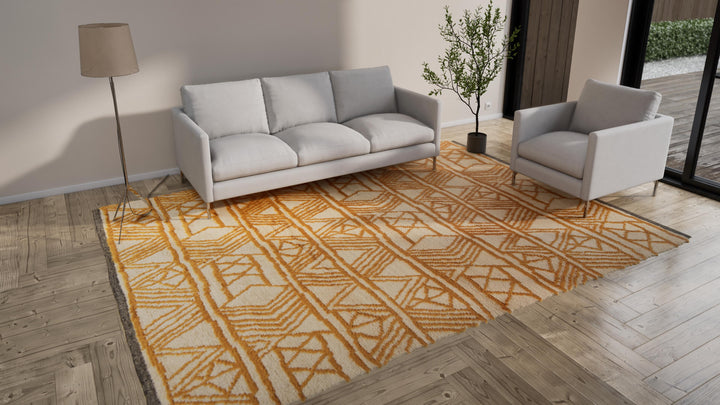 Gold Moroccan Wool Rug - 9' x 12'