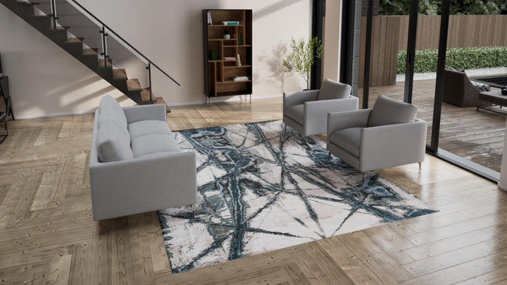 Green Modern Wool Blend Rug - 9' x 12'1"