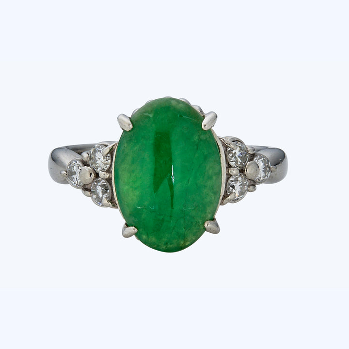 3.46 ct Jade and diamond Ring