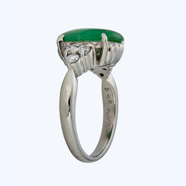 3.46 ct Jade and diamond Ring