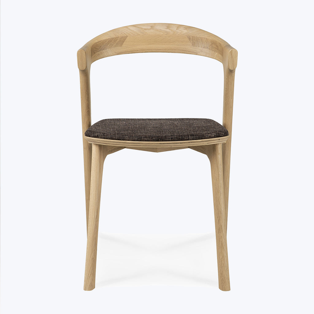 Upholstered Bok Side Chair Dark Brown