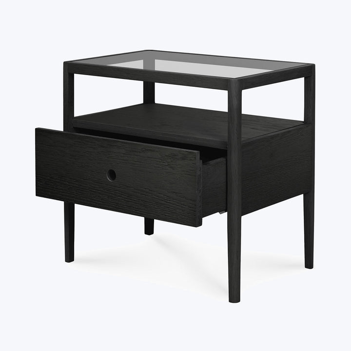 Spindle Oak Nightstand Black