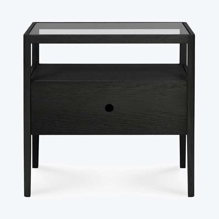 Spindle Oak Nightstand Black