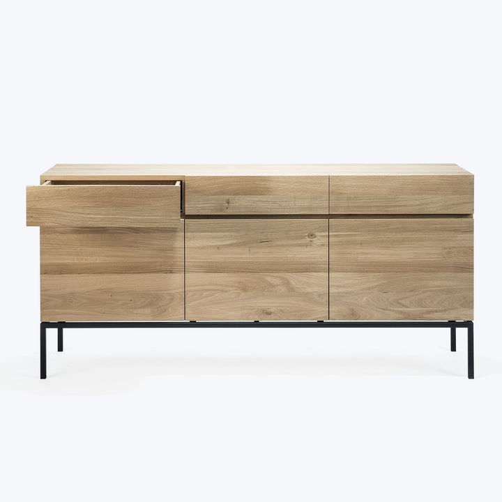 Oak Ligna 3-Door Sideboard Black
