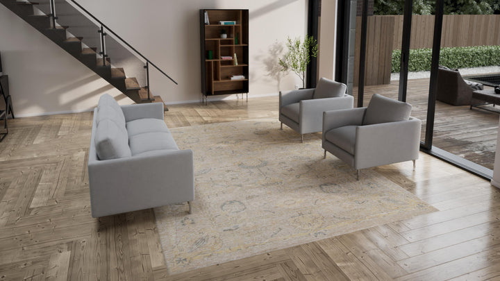 Beige Traditional Silk Rug - 9'2" x 12'6"