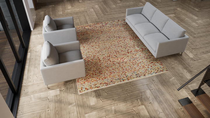 Multicolored Moroccan Wool Rug - 8' x 9'11"