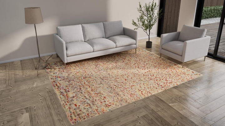 Multicolored Moroccan Wool Rug - 8' x 9'11"