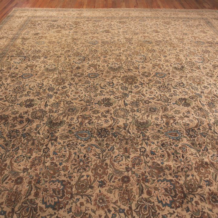 Brown Vintage Wool Tabriz Persian Rug - 12'7" x 20'5"