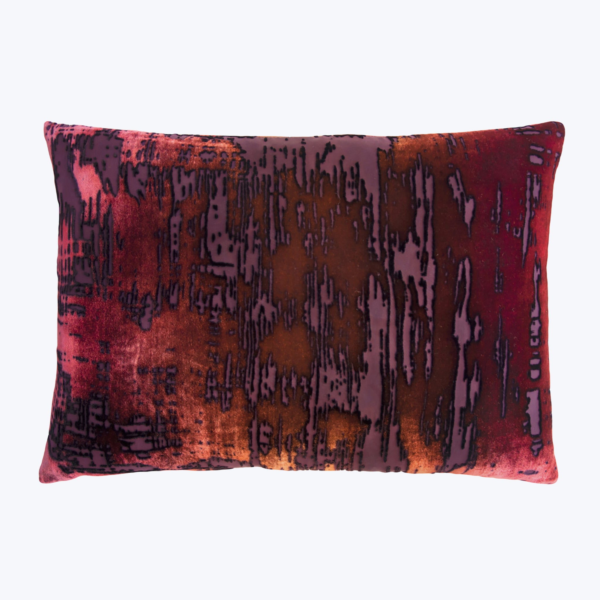 Brushstroke Velvet Lumbar Pillow, Wildberry Default Title