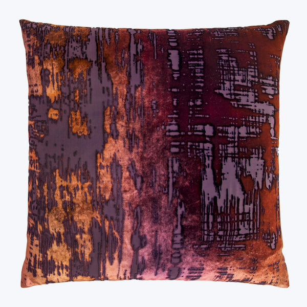 Brushstroke Velvet Pillow, Wildberry 22" x 22"