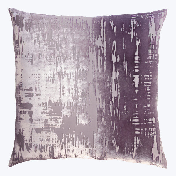 Brushstroke Velvet Pillow, Thistle 22" x 22"