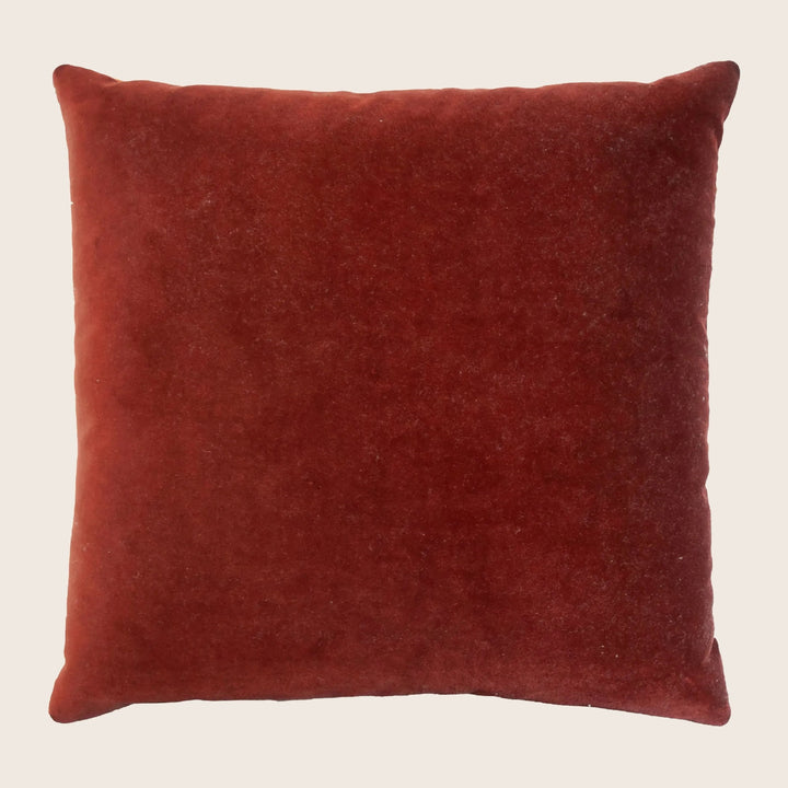 Coral Reef Velvet Pillow, Rust