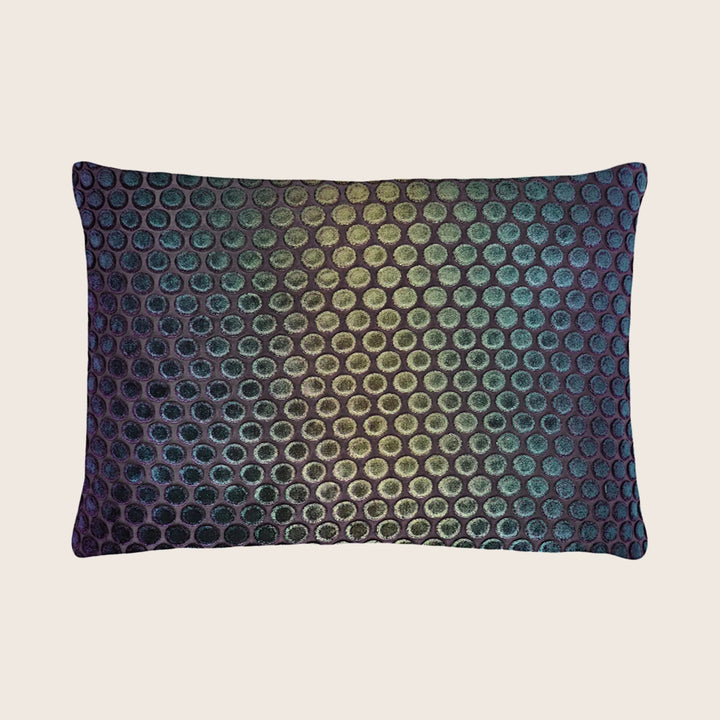 Dots Velvet Pillow, Peacock