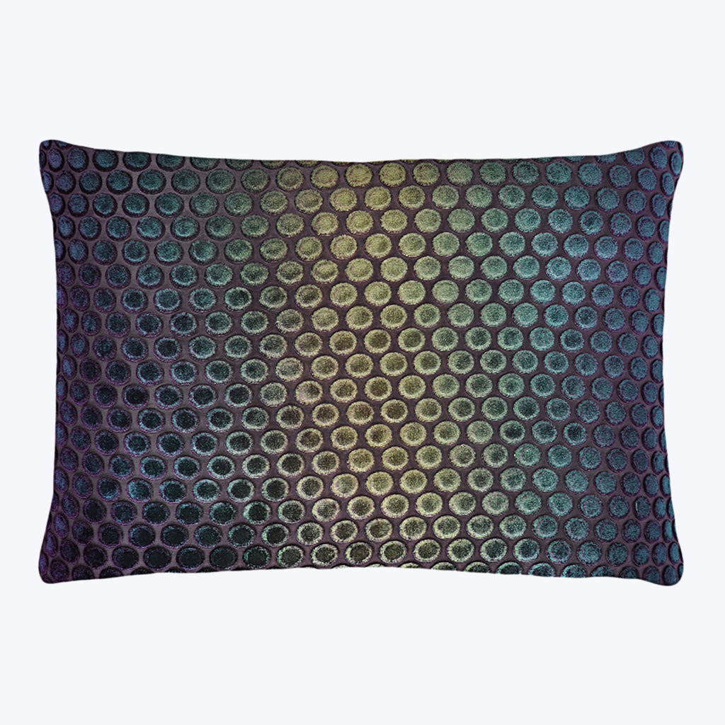 Dots Velvet Lumbar Pillow, Peacock Default Title