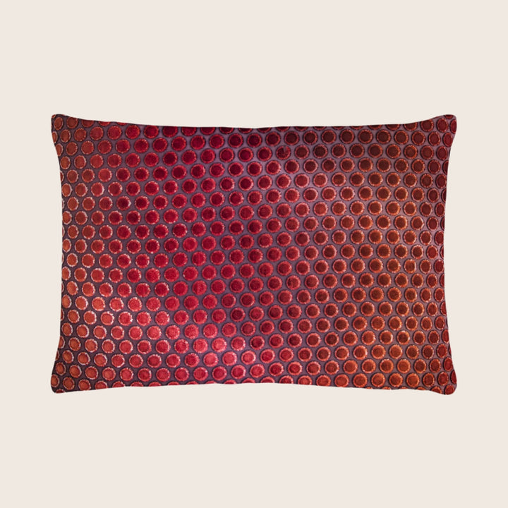 Dots Velvet Pillow, Wildberry