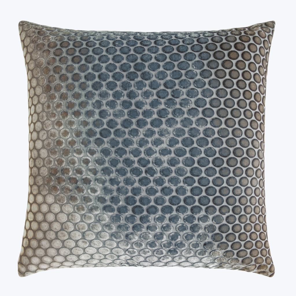 Dots Velvet Pillow, Gunmetal 18" x 18"