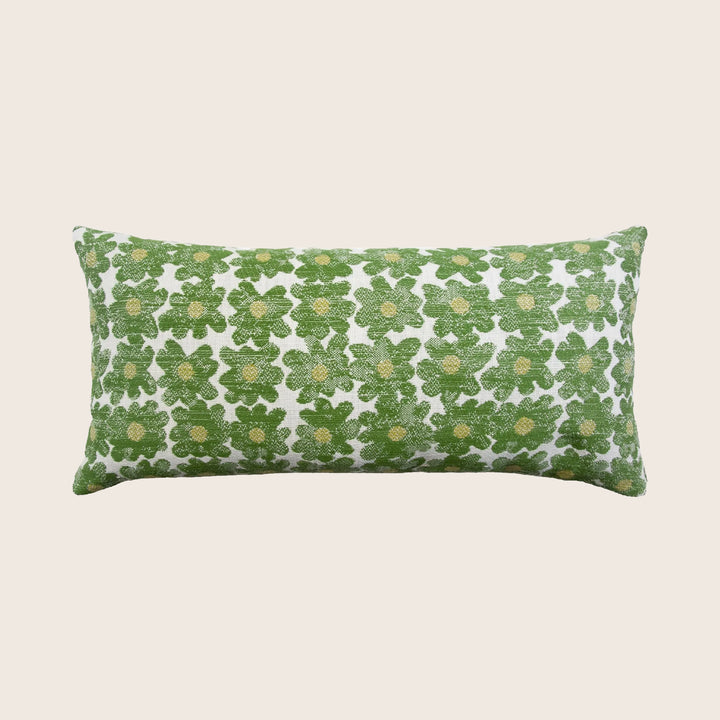 Daisy Indoor/Outdoor Lumbar Pillow, Avocado