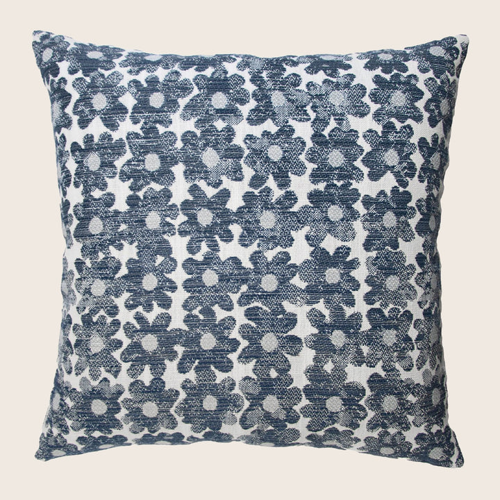 Daisy Indoor/Outdoor Pillow, Navy