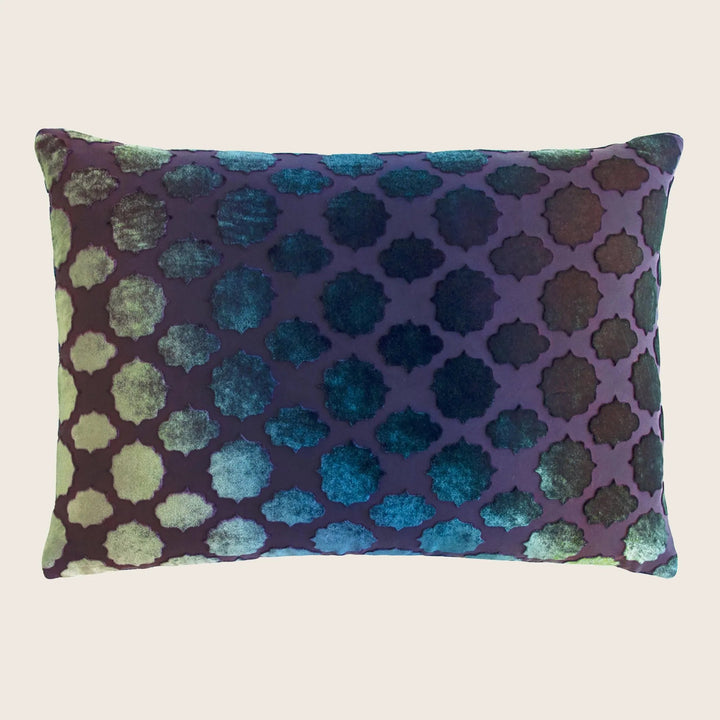 Mod Fretwork Velvet Lumbar Pillow, Peacock Default Title