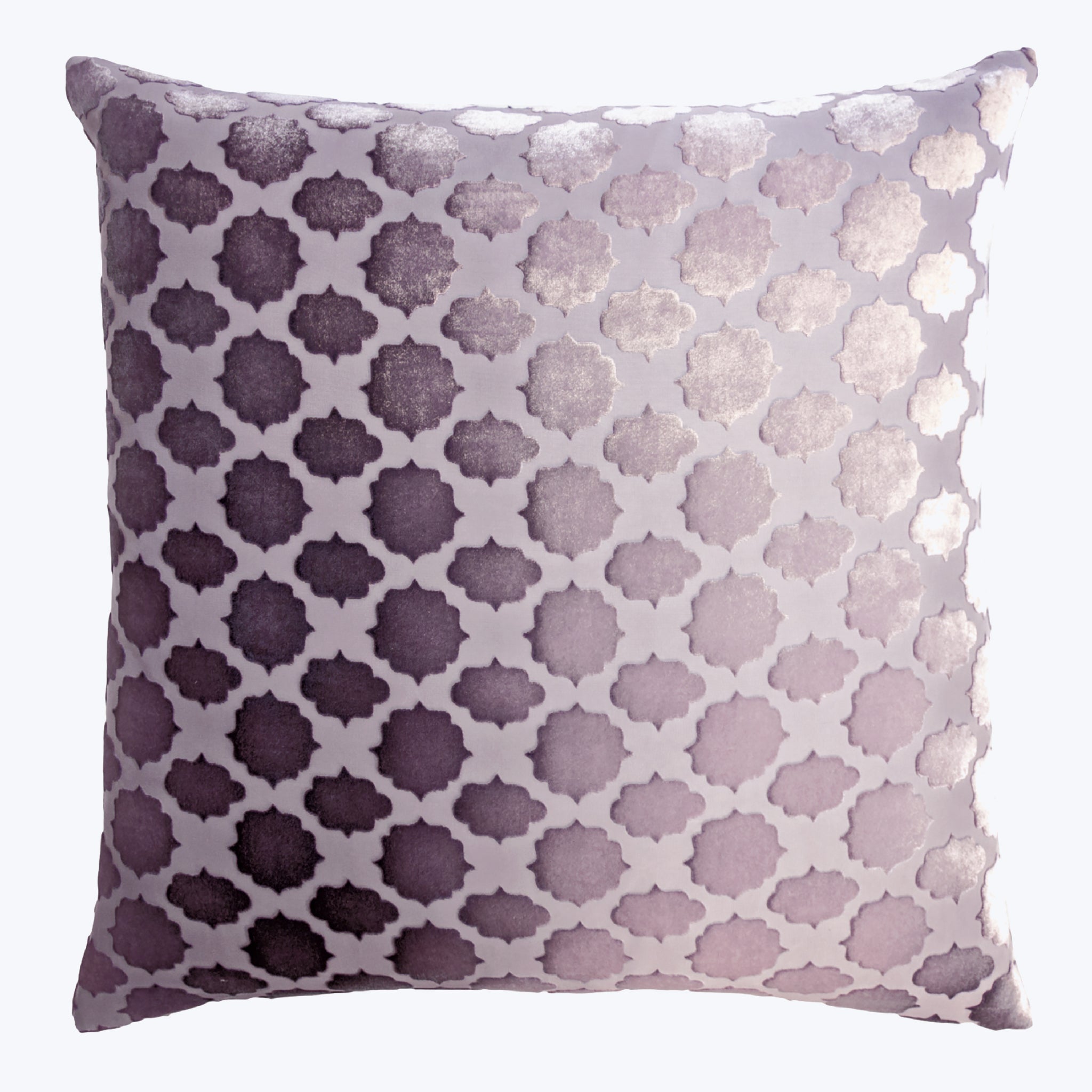 Mod Fretwork Velvet Pillow, Thistle 22" x 22"