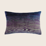 Woodgrain Velvet Pillow, Peacock