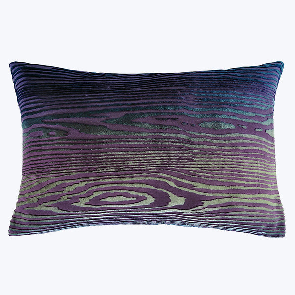 Woodgrain Velvet Lumbar Pillow, Peacock Default Title