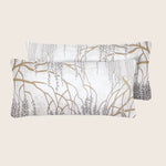 Set of 2 Mini Metallic Willow Velvet Pillows, White Default Title