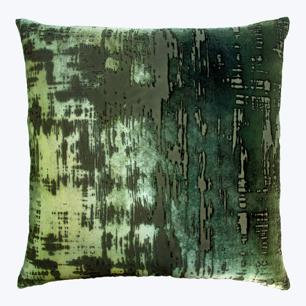 Brushstroke Velvet Pillow, Evergreen 22" x 22"