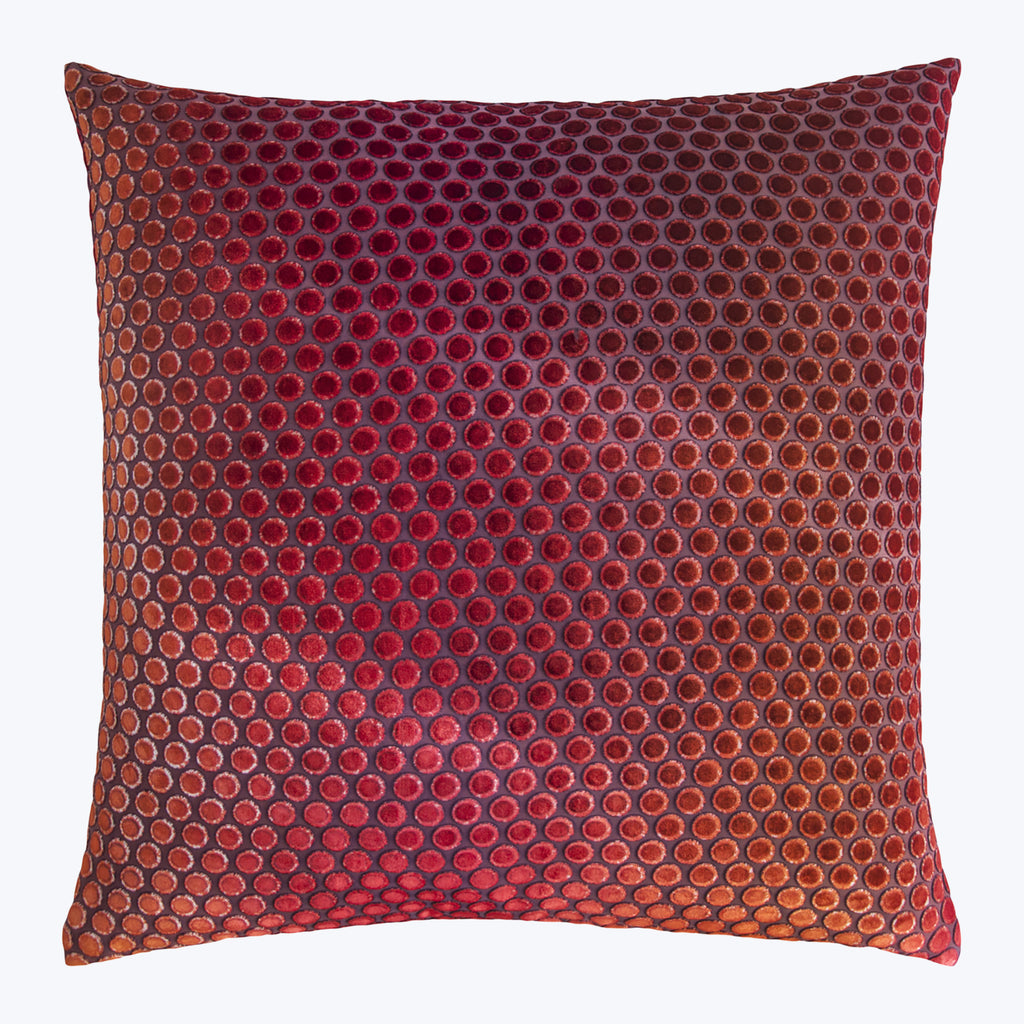 Dots Velvet Pillow, Wildberry 22" x 22"