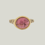Watermelon Candy Rubellite and Diamond Ring