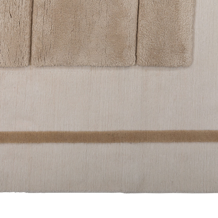 Modern Wool/Silk Cream Rug - 9' x 12'