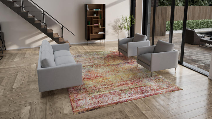 Multicolored Transitional Silk Rug - 8'11" x 12'4"