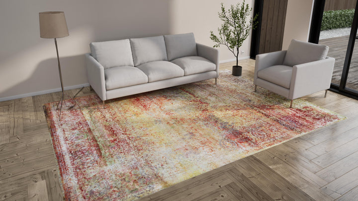 Multicolored Transitional Silk Rug - 8'11" x 12'4"