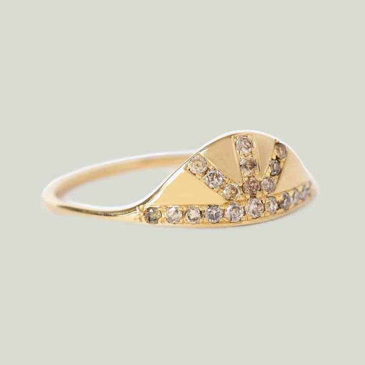 pave sunrise ring Default Title
