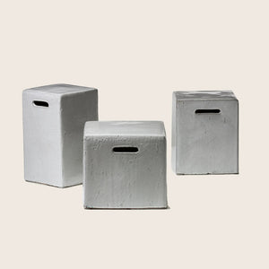 Simple concrete cube with handle slot, versatile functional design object. - hover