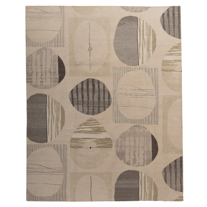 Modern Handknotted Wool & Silk Silver Rug -8' X 10' Default Title