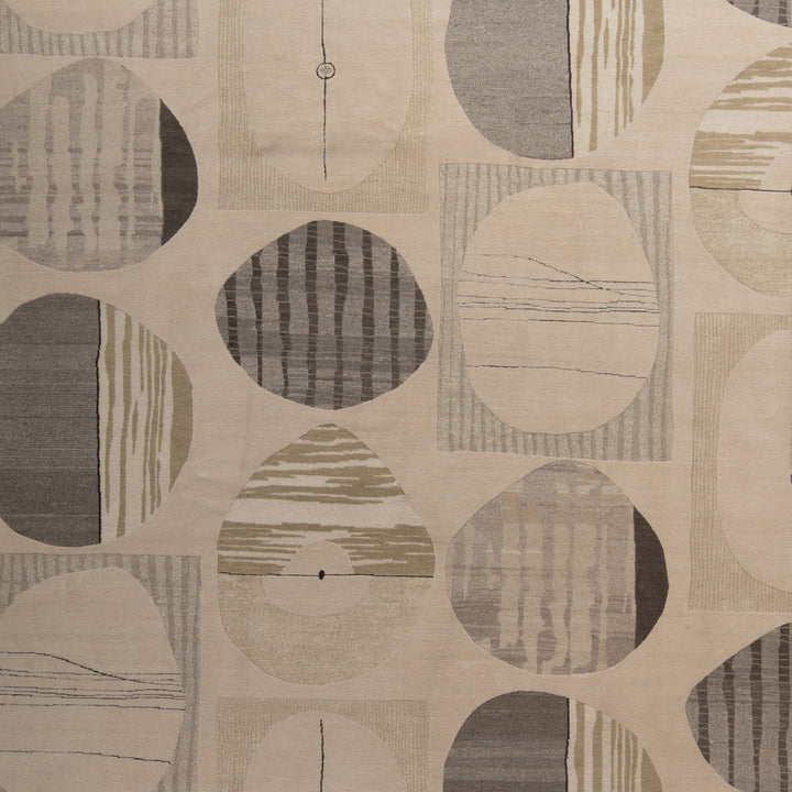 Modern Handknotted Wool & Silk Silver Rug -8' X 10' Default Title