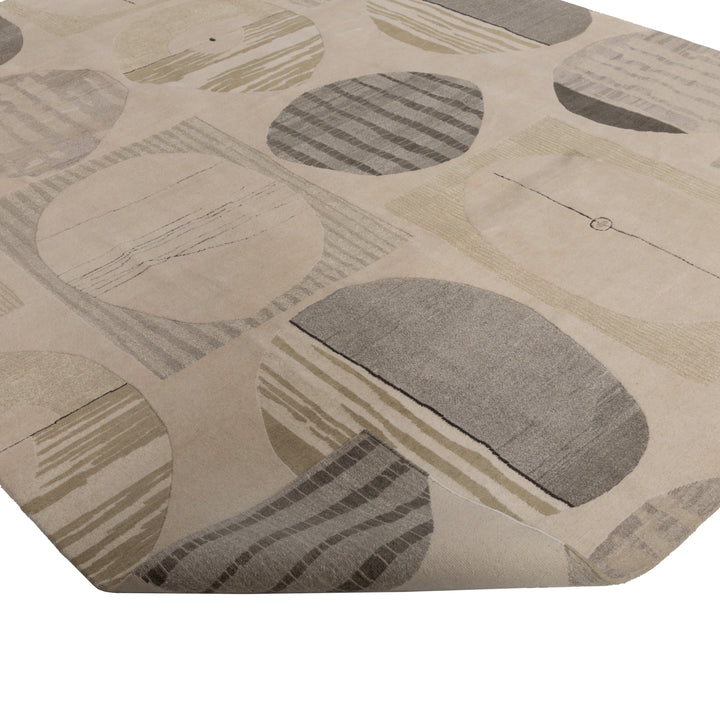 Modern Handknotted Wool & Silk Silver Rug -8' X 10' Default Title