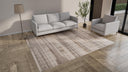 Silver Modern Wool Silk Blend Rug - 8' X 10'