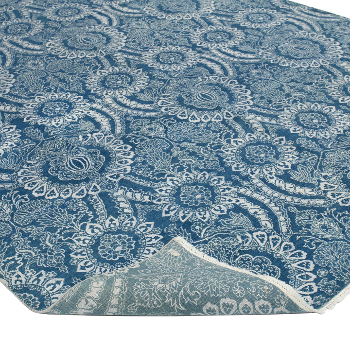 Blue Modern Mosaic Wool Rug - 9'1" x 12'3"