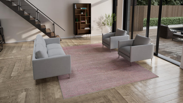 Pink Modern Wool Blend Rug - 9' x 12'4"