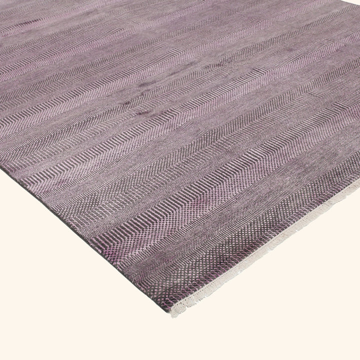 Purple Modern Wool Silk Blend Rug - 9'1" x 12'4"